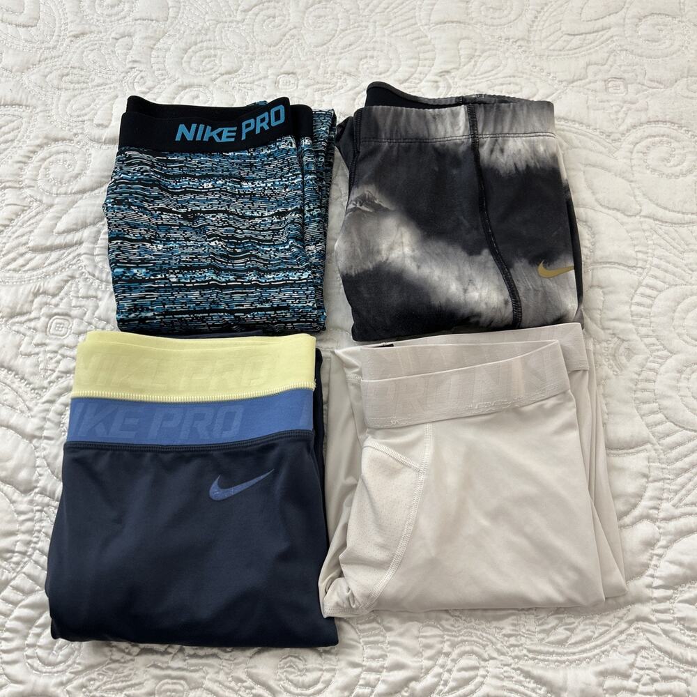 Lot of 4- Nike Pro Dri-FIT Pants Womens Large Patterned Athletic Leggings